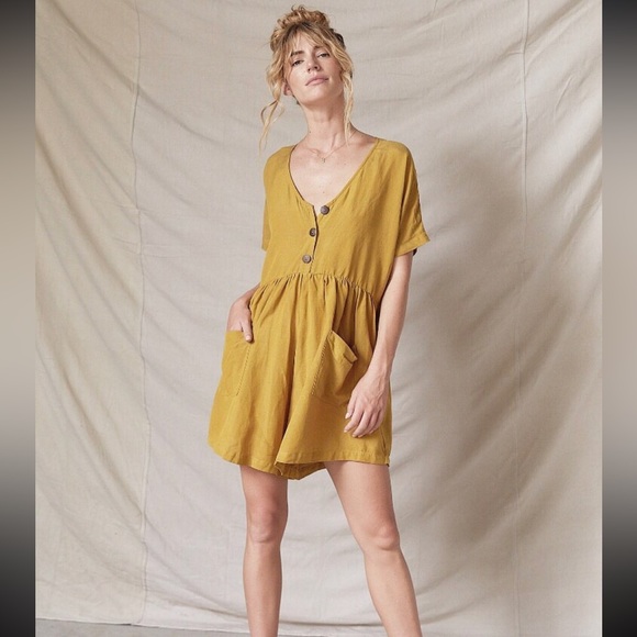 opia linen romper / playsuit honey - Picture 6 of 6